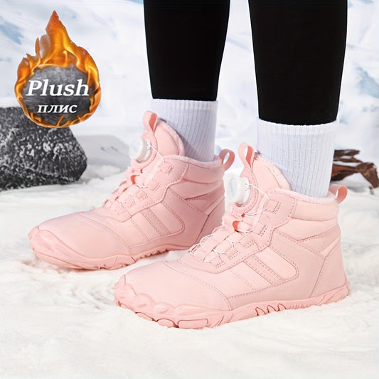 Women's Winter Barefoot Five-Toe Snow Boots - Warm Lined High-Quality Hiking Shoes with Textured Sole for Ice and Daily Commute, Cold Weather Traction, Winter Hiking Shoes, All-Weather Hiking Shoes, Unisex Snow Shoes, Round Toe Design, Fabric Lining